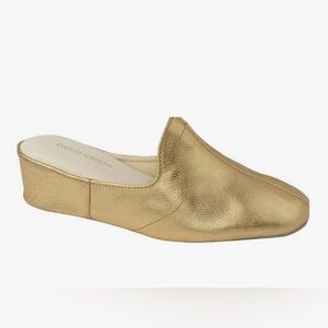 Daniel Green Women's Gold Glamour Slipper Size 8.5 Kidskin Leather